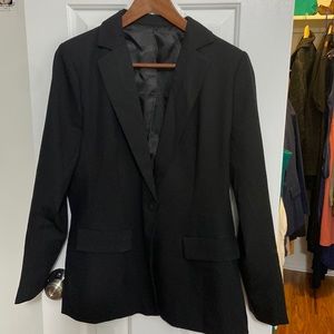 Black one- button blazer with pockets (never worn)